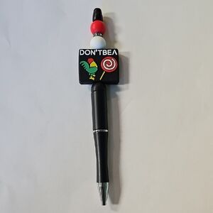 Black Novelty Pen with Fun Topper